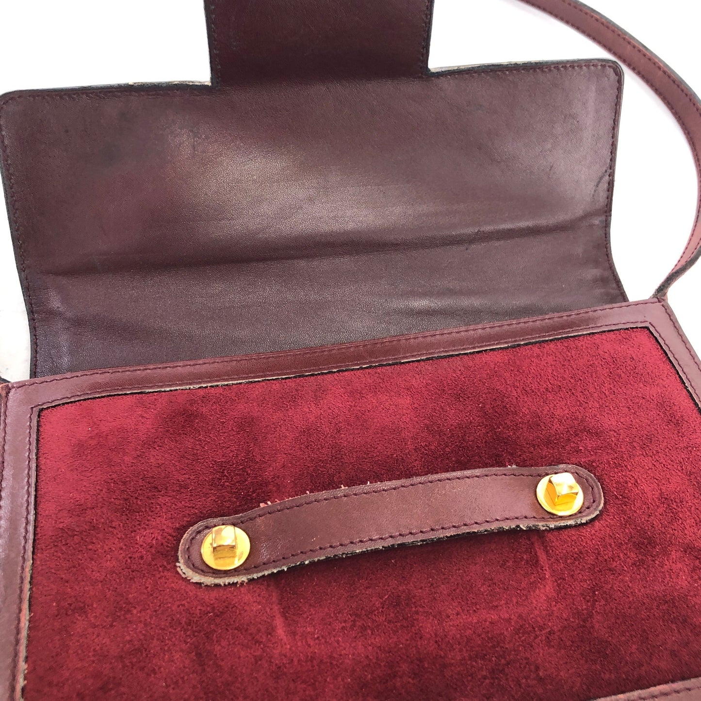 Cartier Must Line Suede Shoulder bag Bordeaux Vintage Old cyi7gh