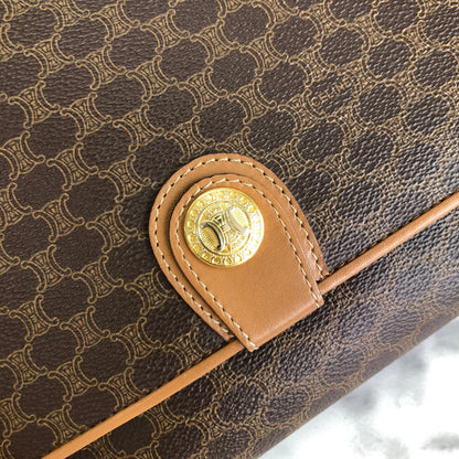 CELINE Macadam Blason Button Crossbody Shoulderbag Brown Vintage Old celine fyva4a