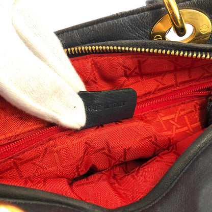Christian Dior Cannage Lady dior Leather Handbag navy 48dafg