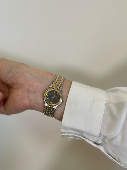 GUCCI Quartz Watch Silver×Gold 9000L Vintage g8mkd3