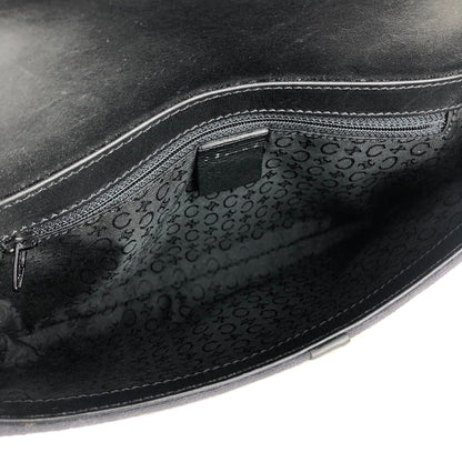 CELINE C Macadam Front buckle Jacquard Shoulder bag Black Vintage Old CELINE t6b3be