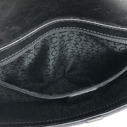 CELINE C Macadam Front buckle Jacquard Shoulder bag Black Vintage Old CELINE t6b3be