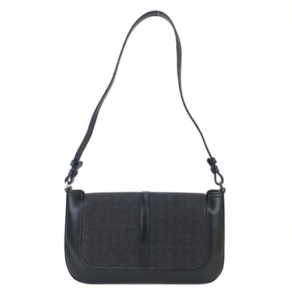 CELINE C Macadam Front buckle Jacquard Shoulder bag Black Vintage Old CELINE t6b3be