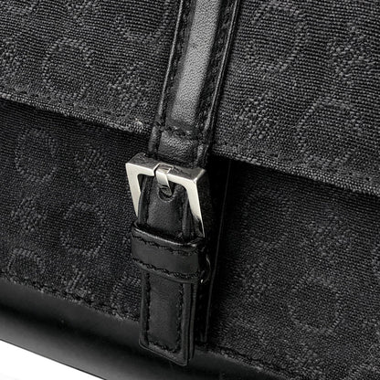 CELINE C Macadam Front buckle Jacquard Shoulder bag Black Vintage Old CELINE t6b3be