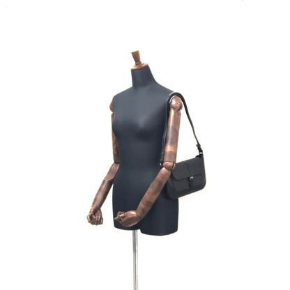 CELINE C Macadam Front buckle Jacquard Shoulder bag Black Vintage Old CELINE t6b3be
