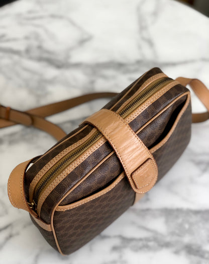 CELINE Macadam Blason Magnet Crossbody Shoulderbag Brown Vintage Old celine z84gux
