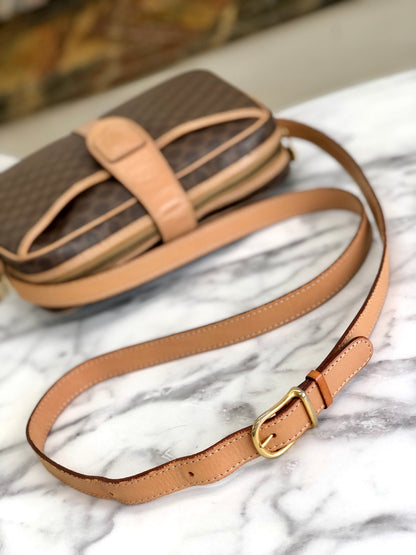 CELINE Macadam Blason Magnet Crossbody Shoulderbag Brown Vintage Old celine z84gux