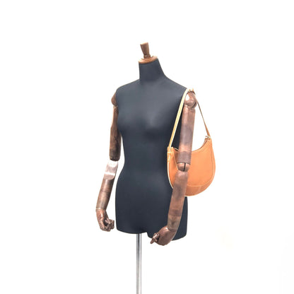 LOEWE  embossing Leather  round shoulder bag Brown euajx8