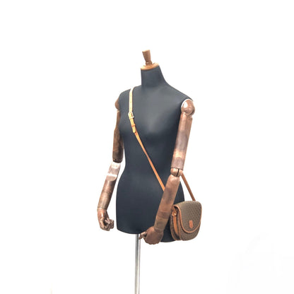 CELINE Macadam Blason  Embossed Shoulderbag half moon Brown Vintage Old celine ua7fc3