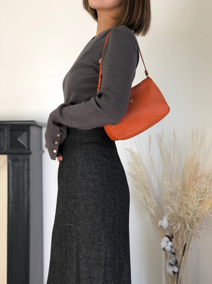 PRADA Logo Small Shoulder bag Camel Vintage ba47rx