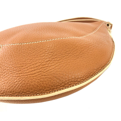 LOEWE  embossing Leather  round shoulder bag Brown euajx8