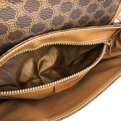 CELINE Macadam Blason  Embossed Shoulderbag half moon Brown Vintage Old celine ua7fc3