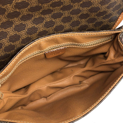 CELINE Macadam Blason  Embossed Shoulderbag half moon Brown Vintage Old celine ua7fc3