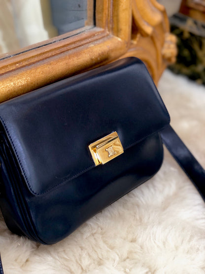 CELINE Blason Triomphe 斜背包 肩背包 海軍藍 舊款 Celine 復古 e85ys5
