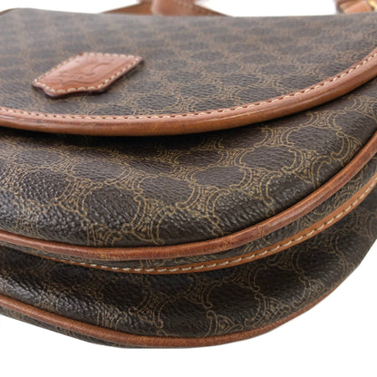 CELINE Macadam Blason  Embossed Shoulderbag half moon Brown Vintage Old celine ua7fc3
