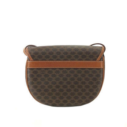 CELINE Macadam Blason  Embossed Shoulderbag half moon Brown Vintage Old celine ua7fc3