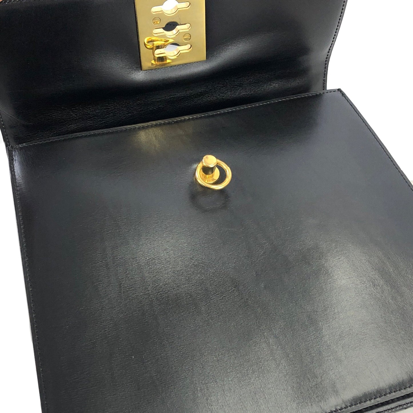 CELINE Toggle Clasp Chain Handbag Black Vintage Old Celine f27nxf