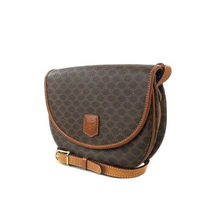 CELINE Macadam Blason  Embossed Shoulderbag half moon Brown Vintage Old celine ua7fc3