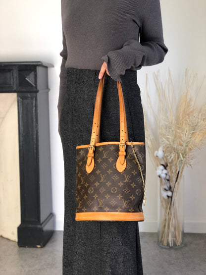 LOUIS VUITTON Monogram Handbag Brown M42238 Vintage wxysxm