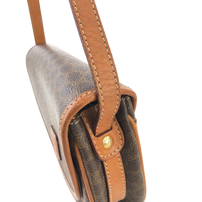 CELINE Macadam Blason  Embossed Shoulderbag half moon Brown Vintage Old celine ua7fc3