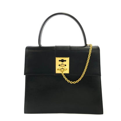 CELINE Toggle Clasp Chain Handbag Black Vintage Old Celine f27nxf