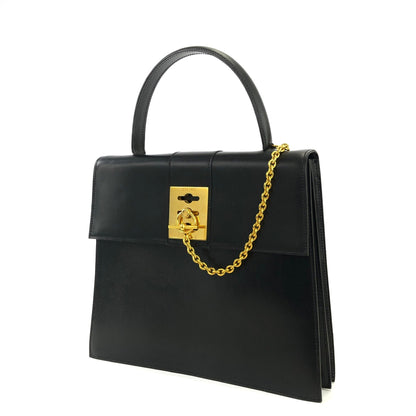 CELINE Toggle Clasp Chain Handbag Black Vintage Old Celine f27nxf