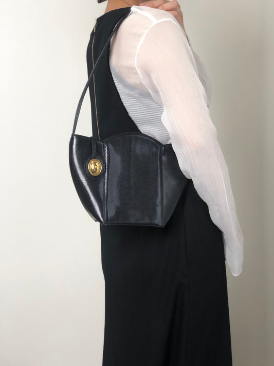 Christian Dior CD Logo Shoulder bag Black Vintage rzenbk