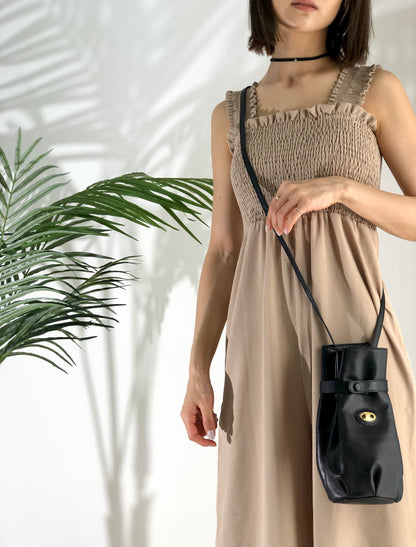 CELINE Triomphe 抽繩迷你包 黑色 復古舊款 Celine h8wxzi