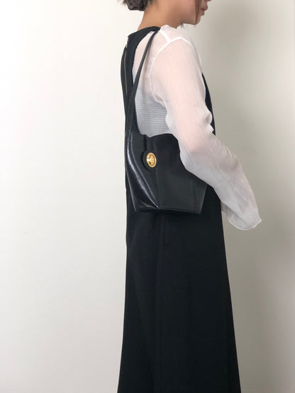Christian Dior CD Logo Shoulder bag Black Vintage rzenbk