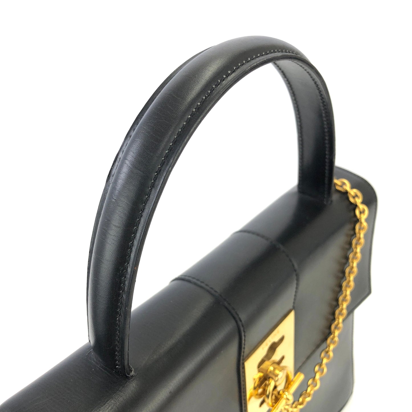 CELINE Toggle Clasp Chain Handbag Black Vintage Old Celine f27nxf