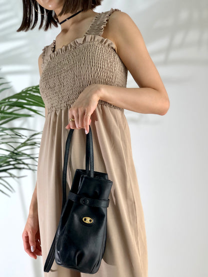 CELINE Triomphe 抽繩迷你包 黑色 復古舊款 Celine h8wxzi