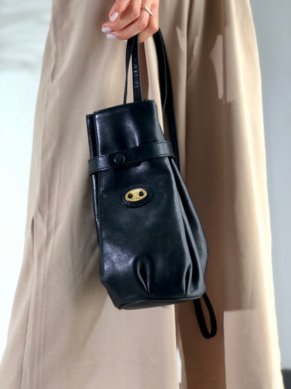 CELINE Triomphe 抽繩迷你包 黑色 復古舊款 Celine h8wxzi