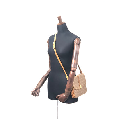 CELINE Macadam Blason Crossbody Shoulder bag Beige Vintage Old Celine ah45x5