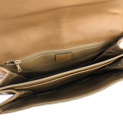 CELINE Macadam Blason Crossbody Shoulder bag Beige Vintage Old Celine ah45x5