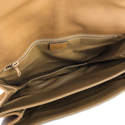 CELINE Macadam Blason Crossbody Shoulder bag Beige Vintage Old Celine ah45x5