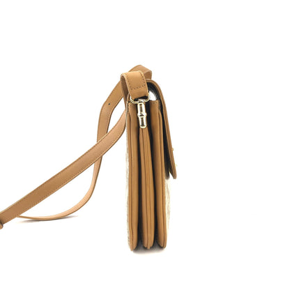 CELINE Macadam Blason Crossbody Shoulder bag Beige Vintage Old Celine ah45x5