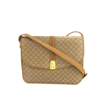 CELINE Macadam Blason Crossbody Shoulder bag Beige Vintage Old Celine ah45x5