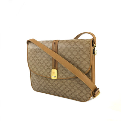 CELINE Macadam Blason Crossbody Shoulder bag Beige Vintage Old Celine ah45x5