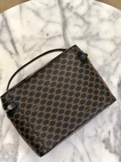 CELINE Macadam Blason Vanity bag Hand bag Black Vintage Old Celine 42j7dd