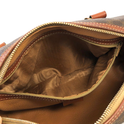 CELINE Blason Macadam Barrel bag Handbag Brown Vintage Old Celine uivdse