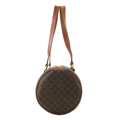 CELINE Blason Macadam Barrel bag Handbag Brown Vintage Old Celine uivdse
