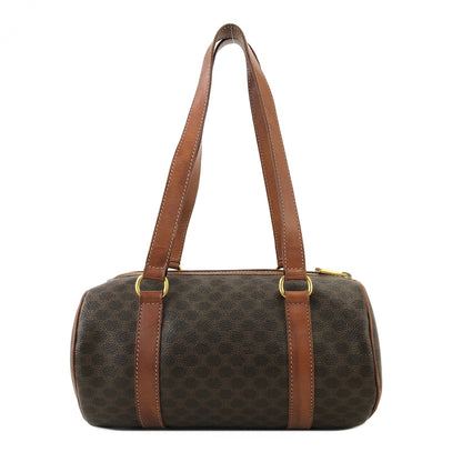 CELINE Blason Macadam Barrel bag Handbag Brown Vintage Old Celine uivdse