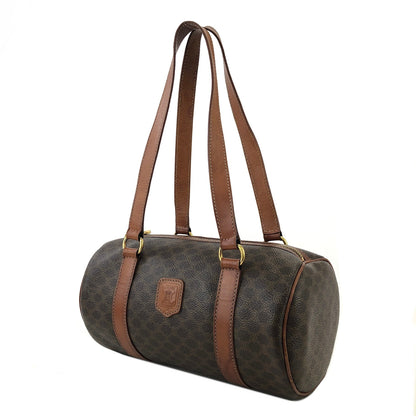 CELINE Blason Macadam Barrel bag Handbag Brown Vintage Old Celine uivdse