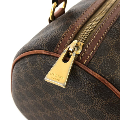 CELINE Blason Macadam Barrel bag Handbag Brown Vintage Old Celine uivdse