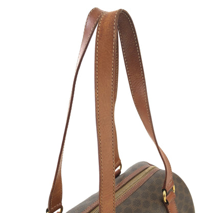 CELINE Blason Macadam Barrel bag Handbag Brown Vintage Old Celine uivdse