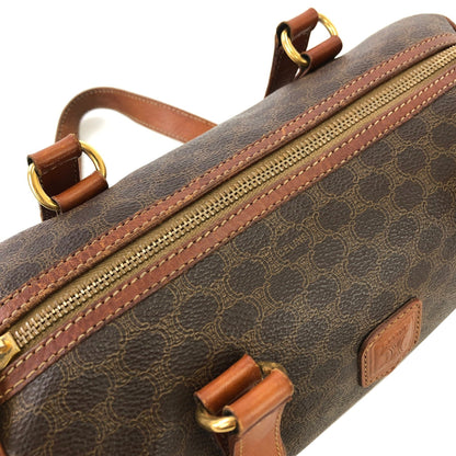 CELINE Blason Macadam Barrel bag Handbag Brown Vintage Old Celine uivdse