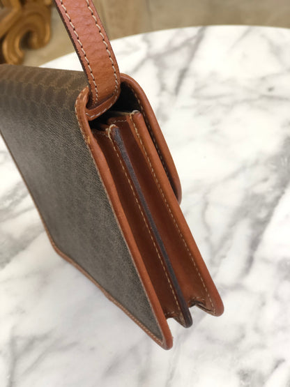 CELINE Macadam Blason Crossbody Small Shoulder bag Brown Vintage Old Celine 73td6y