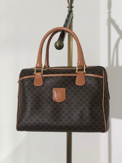 CELINE Macadam Blason Handbag Brown Vintage 5mzszr