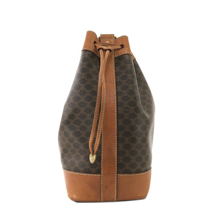 CELINE Macadam Blason Drawstring Bucket Shoulder bag Brown Vintage Old CELINE txv2jg