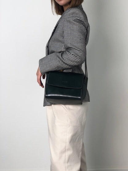 LOEWE Logo Embossed Shoulder bag Dark Green Vintage 583xh5